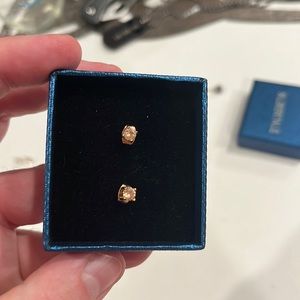 CZ earrings rose gold sterling silver